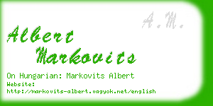 albert markovits business card